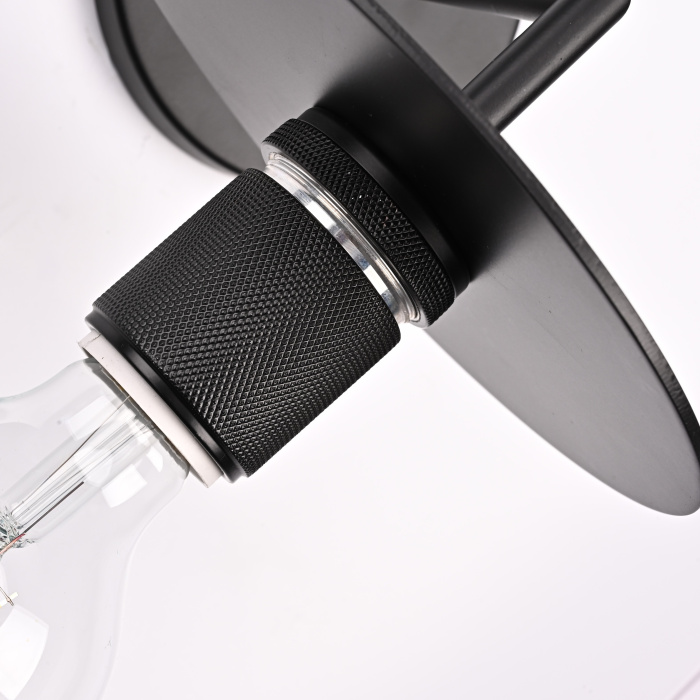 Бра RH Utilitaire Knurled Disk Shade Sconce Black ImperiumLoft