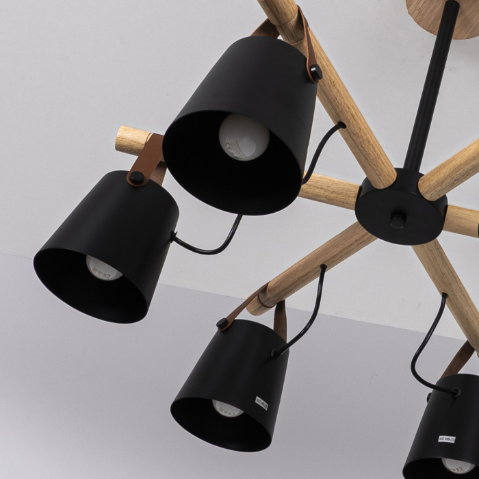 Люстра потолочная на штанге NATURA C6 black ImperiumLoft