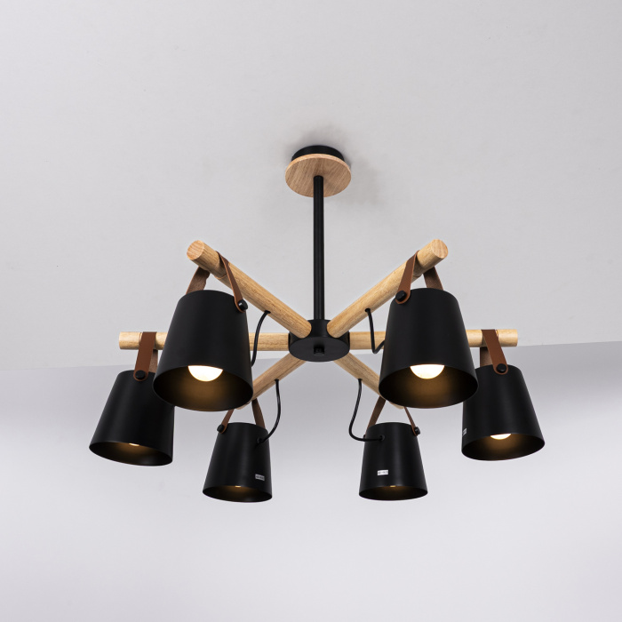 Люстра потолочная на штанге NATURA C6 black ImperiumLoft