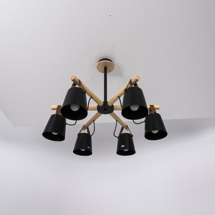 Люстра потолочная на штанге NATURA C6 black ImperiumLoft