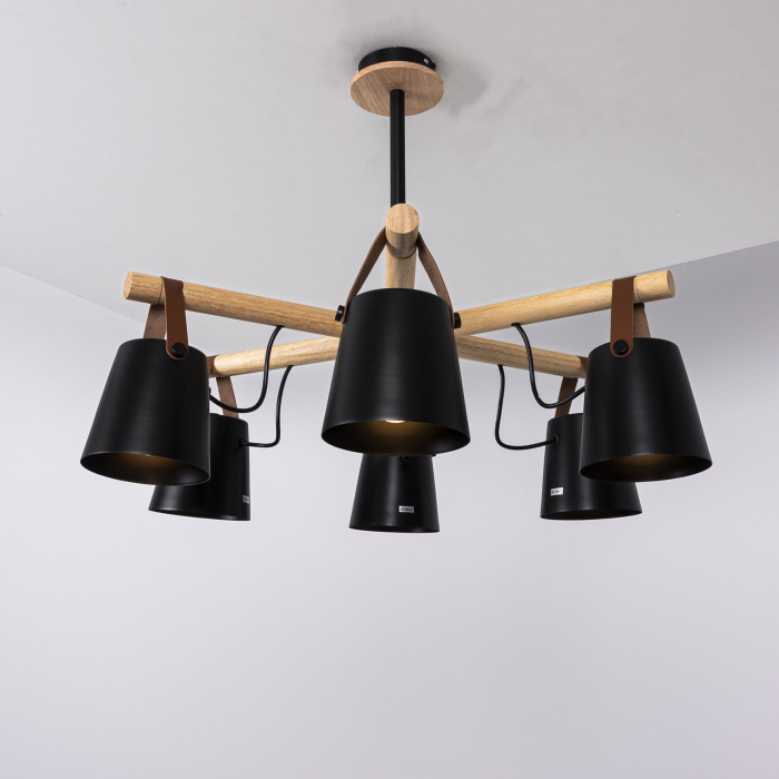 Люстра потолочная на штанге NATURA C6 black ImperiumLoft