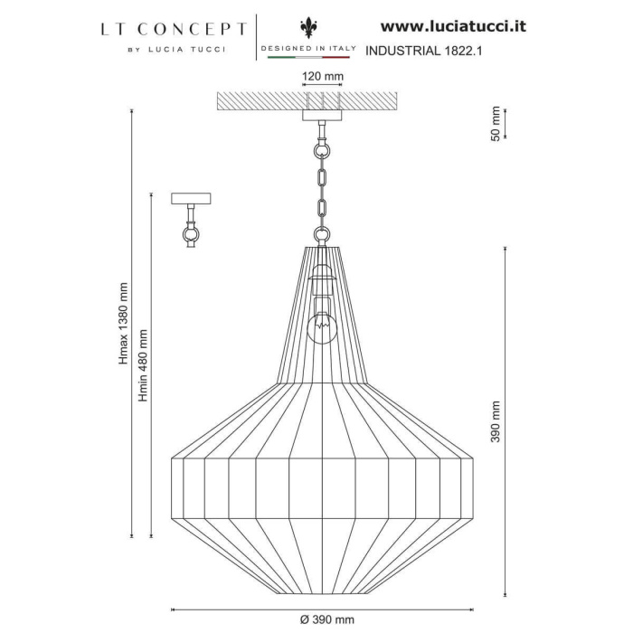 Светильник подвесной Lucia Tucci INDUSTRIAL 1822.1