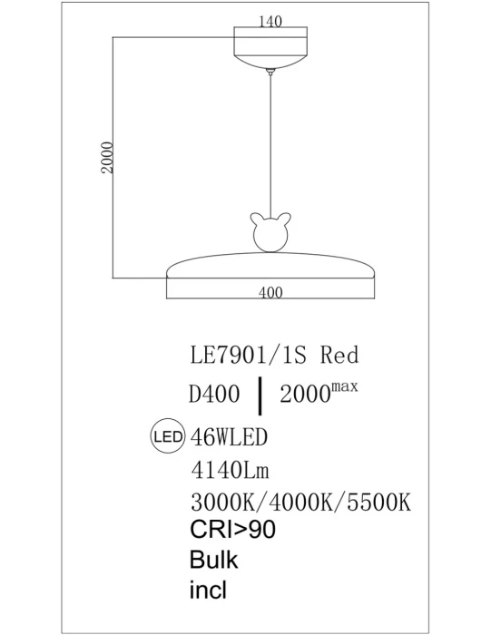 Подвесной светильник Leon Pamela LE7901/1S Red