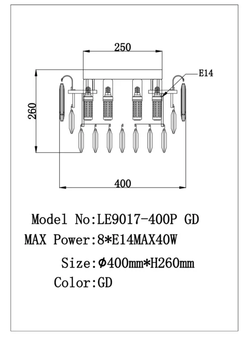 Потолочная люстра Leon Catherine LE9017/400P CH