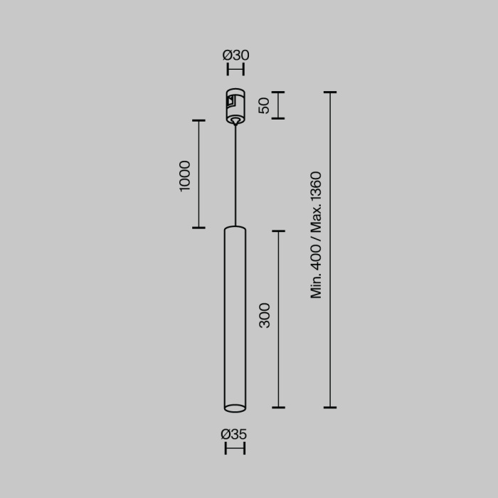 Трековый подвесной светильник Maytoni Focus LED TR155-1-5W3K-PT