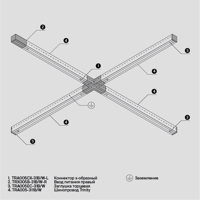 Заглушка торцевая Trinity белый, 1шт Maytoni TRA005EC-31W
