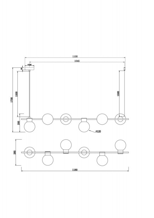 Подвесной светильник Freya Gatsby FR5232PL-06B