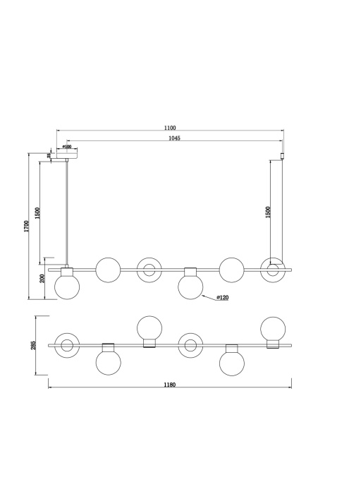 Подвесной светильник Freya Gatsby FR5232PL-06B