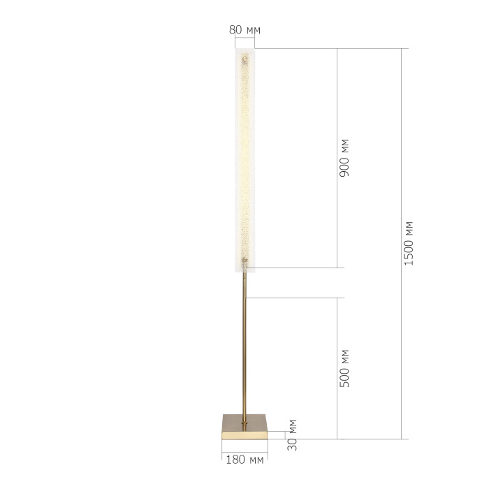 Светильник напольный ST-Luce золотистый/Прозрачный LED 1*20W 4000K SL6245.205.01