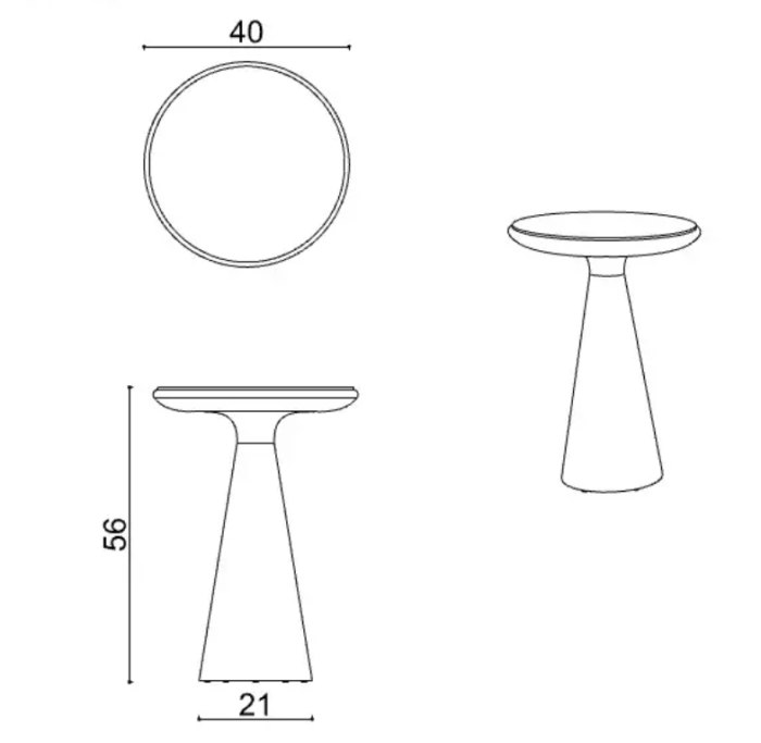 Приставной столик Delight Collection Drum Drum Side Table Big