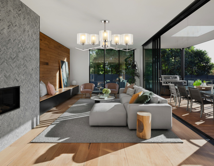 Люстра со стеклянными плафонами на штанге Ambrella light LH57002