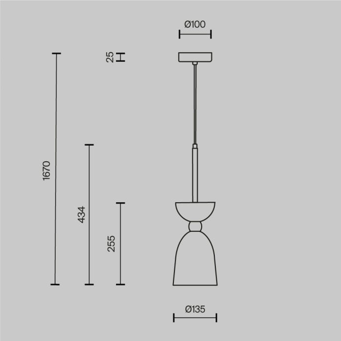Подвесной светильник Maytoni Cloches MOD113PL-01W