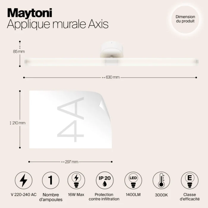 Бра Maytoni Axis MOD106WL-L16W3K