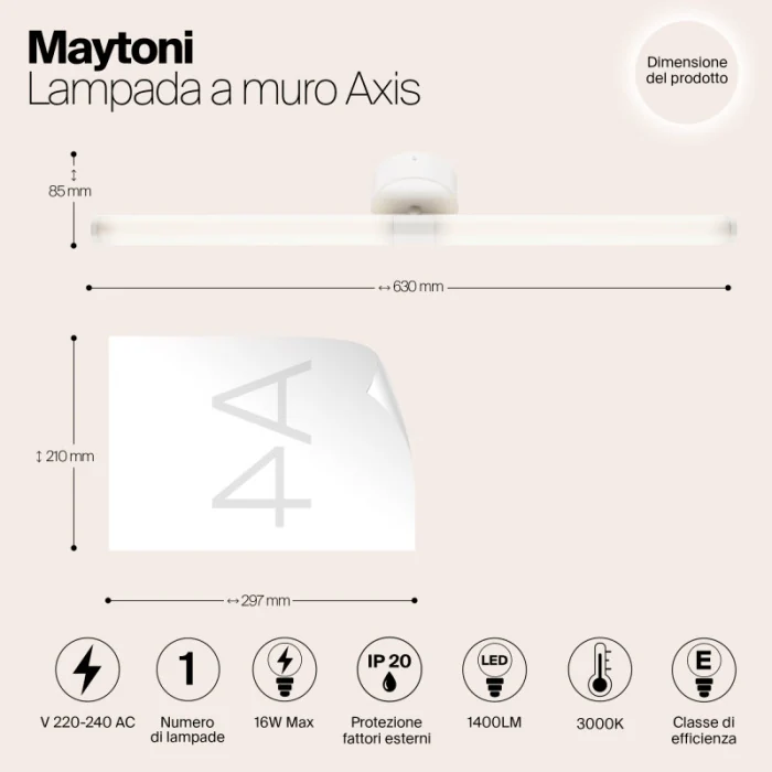 Бра Maytoni Axis MOD106WL-L16W3K