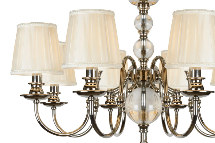 Подвесная люстра iLamp Armonia P2510-8 Никель+беж