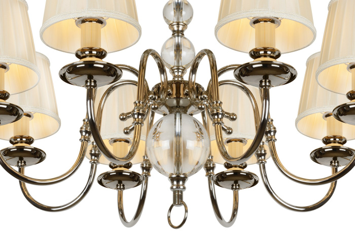 Подвесная люстра iLamp Armonia P2510-8 Никель+беж
