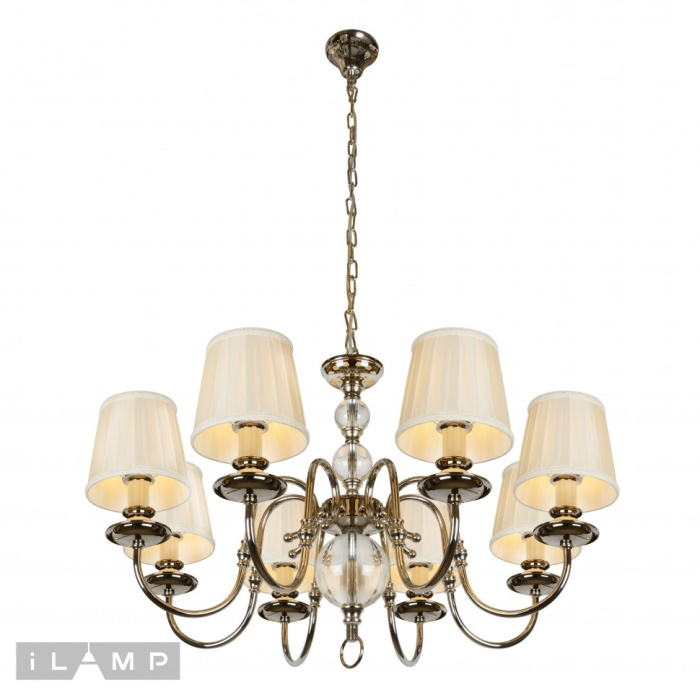 Подвесная люстра iLamp Armonia P2510-8 Никель+беж