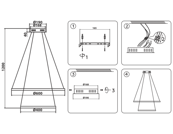 Подвесной светодиодный светильник Ambrella light FL40811