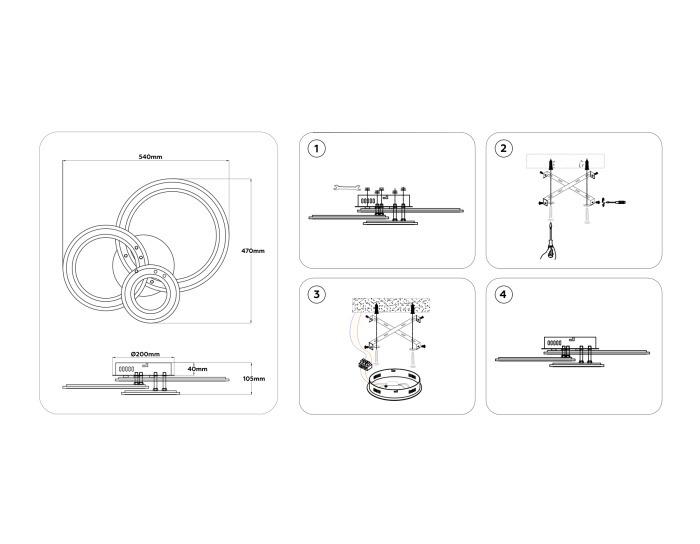 Потолочный светодиодный светильник с пультом Ambrella light FA861