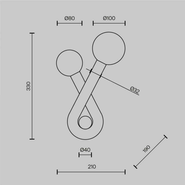 Настенный светильник Maytoni Vortex MOD476WL-02B