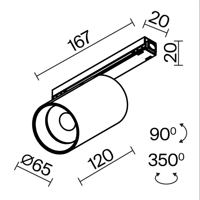 Трековый светильник Maytoni Focus led O-TR02-1-S-20WB3K