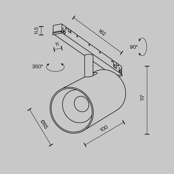 Трековый магнитный светильник Maytoni Technical Focus Led Exility X TR243-4-12WTW-DSZ-B