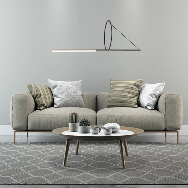 Подвесной светильник SUSPENSION CERCLE ET TRAIT – GRAPHITE SATINE L120 ImperiumLoft