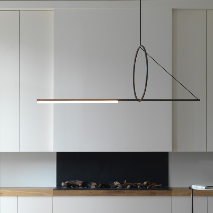 Подвесной светильник SUSPENSION CERCLE ET TRAIT – GRAPHITE SATINE L120 ImperiumLoft