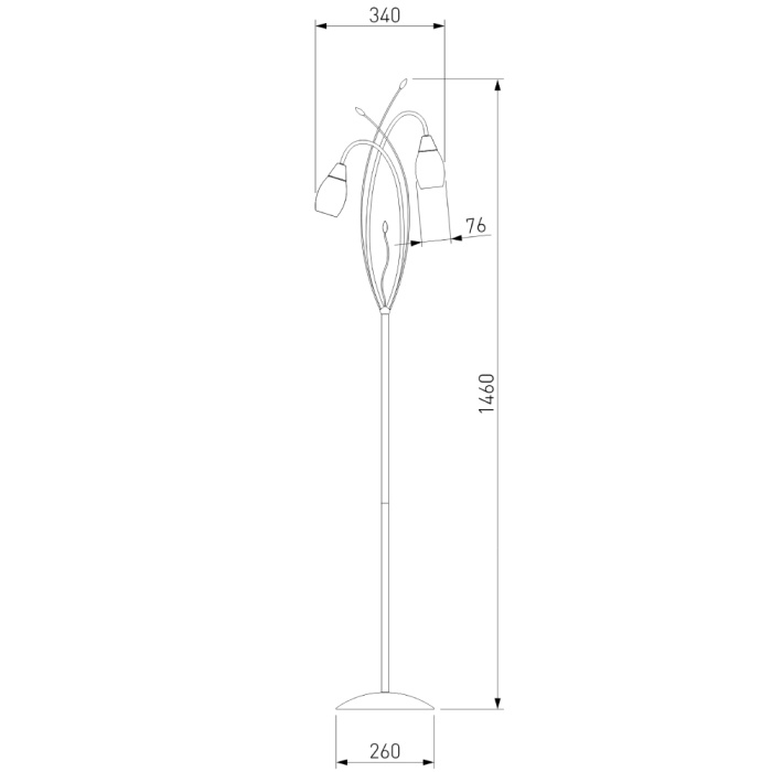 Торшер Eurosvet Ginevra 22080/2F хром