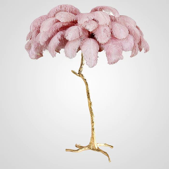 Торшер страусиные перья Feather Lamp A MODERN GRAND TOUR розовый ImperiumLoft