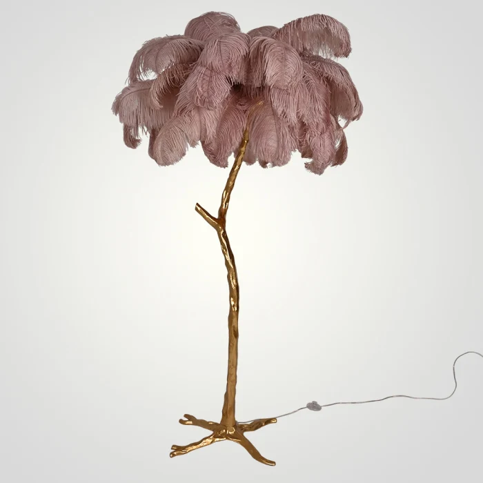 Торшер страусиные перья Feather Lamp A MODERN GRAND TOUR розовый ImperiumLoft