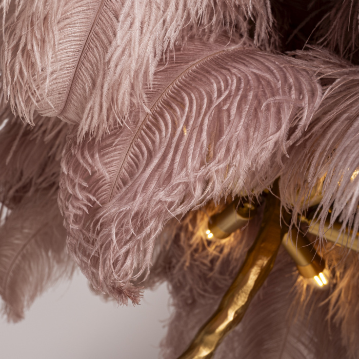 Торшер страусиные перья Feather Lamp A MODERN GRAND TOUR розовый ImperiumLoft