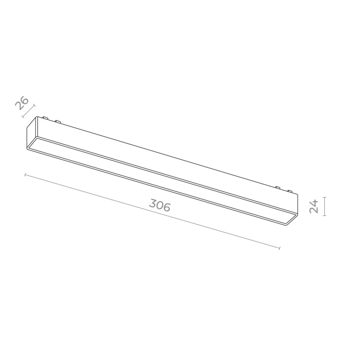 Магнитный трековый светильник Белый LED 1*10W 4000K 530Lm Ra>90 IP20 L315xW26xH27 48V ST674.546.15