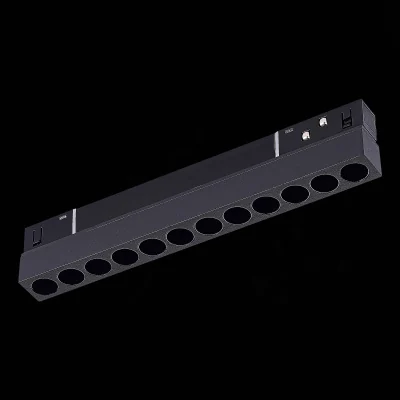 Магнитный трековый светильник Черный LED 1*12W 3000K 550Lm Ra&gt;90 36° IP20 L220xW22xH44 ST806.436.12