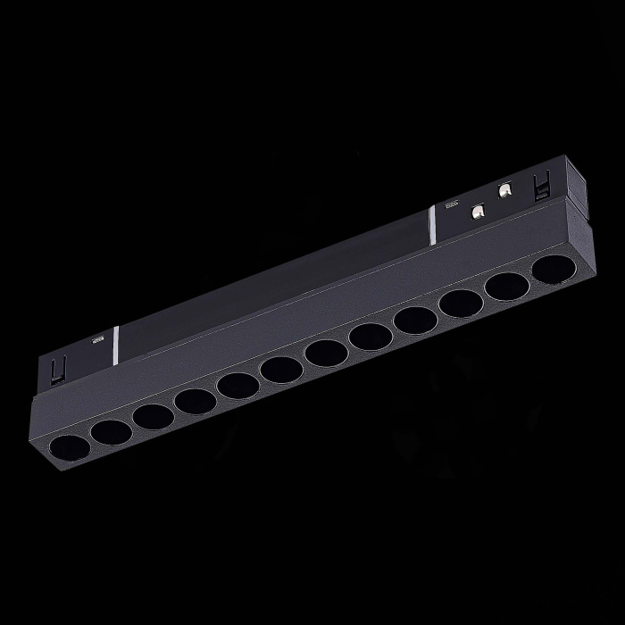 Магнитный трековый светильник Черный LED 1*12W 3000K 550Lm Ra>90 36° IP20 L220xW22xH44 ST806.436.12