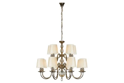 Подвесная люстра iLamp Armonia P2510-8+4 Никель+беж