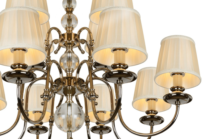 Подвесная люстра iLamp Armonia P2510-8+4 Никель+беж