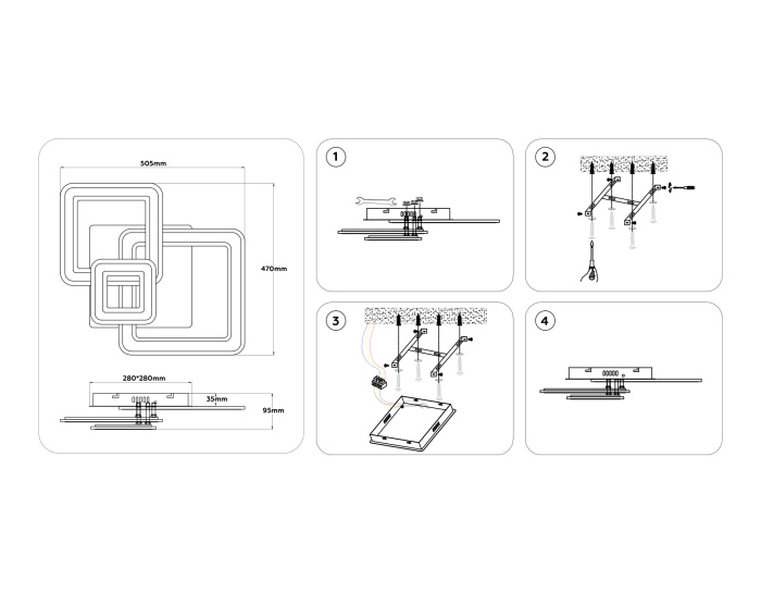 Потолочный светодиодный светильник с пультом Ambrella light FA862