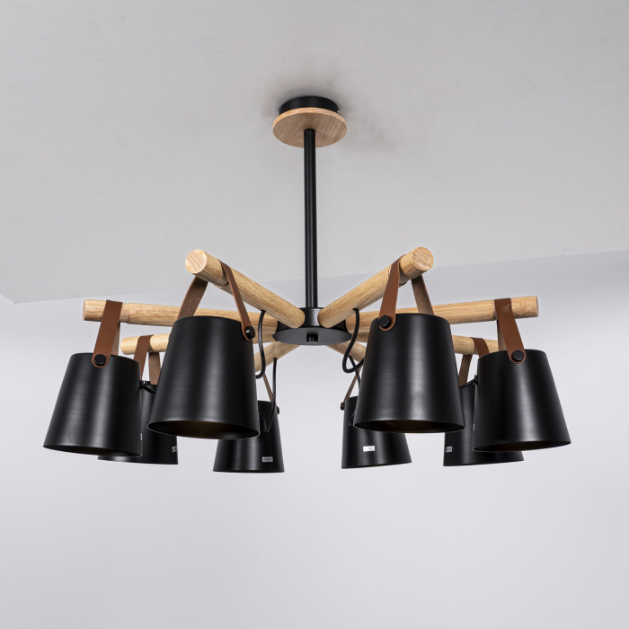 Люстра потолочная на штанге NATURA C8 black ImperiumLoft