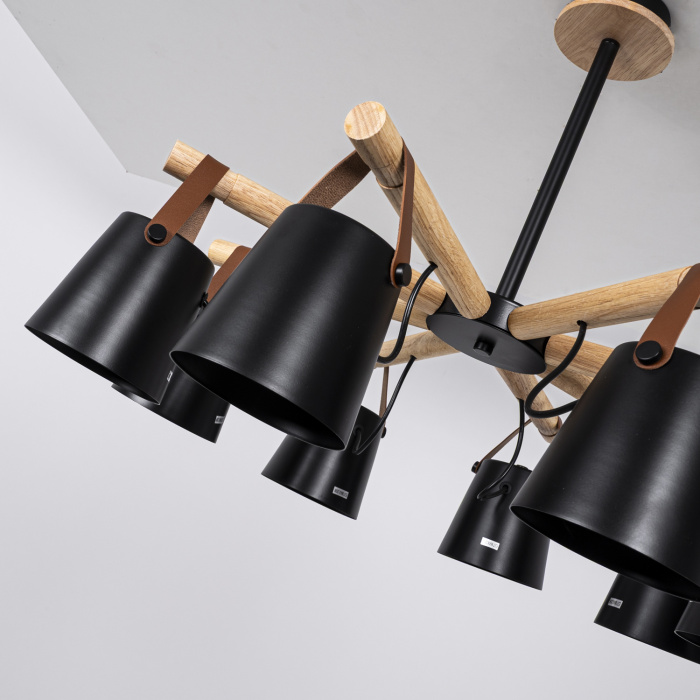 Люстра потолочная на штанге NATURA C8 black ImperiumLoft