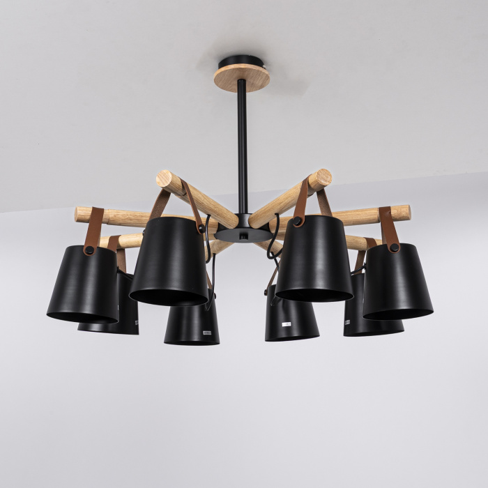 Люстра потолочная на штанге NATURA C8 black ImperiumLoft