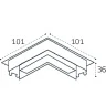 Соединитель угловой Italline IT09-9034 black