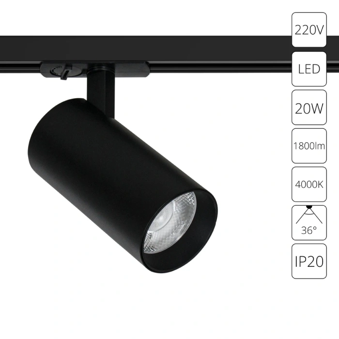 Трековый светильник Arte Lamp BENE A1947PL-1BK