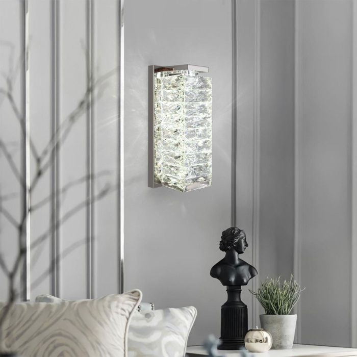 Настенный светильник Eurosvet Blitz 40259 LED хром/ прозрачный хрусталь Strotskis