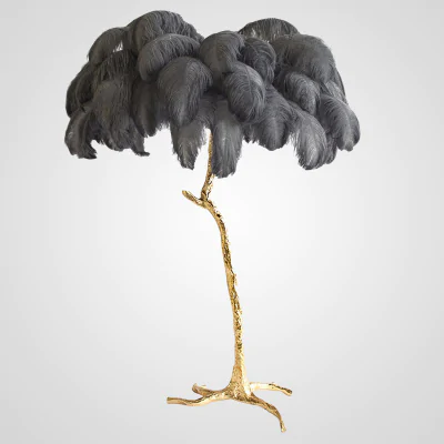 Торшер страусиные перья Feather Lamp A MODERN GRAND TOUR черный ImperiumLoft