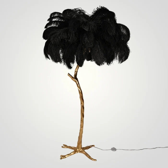 Торшер страусиные перья Feather Lamp A MODERN GRAND TOUR черный ImperiumLoft