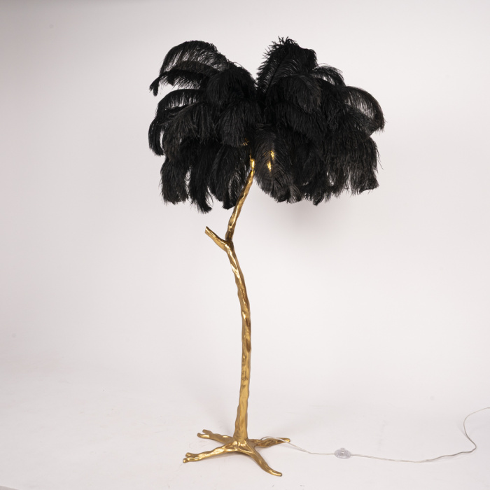 Торшер страусиные перья Feather Lamp A MODERN GRAND TOUR черный ImperiumLoft