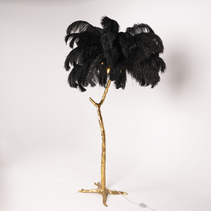 Торшер страусиные перья Feather Lamp A MODERN GRAND TOUR черный ImperiumLoft