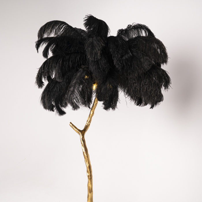 Торшер страусиные перья Feather Lamp A MODERN GRAND TOUR черный ImperiumLoft