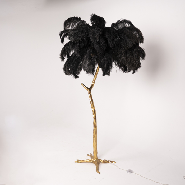 Торшер страусиные перья Feather Lamp A MODERN GRAND TOUR черный ImperiumLoft
